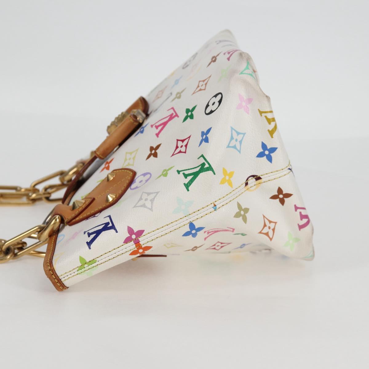 LOUIS VUITTON Monogram Multicolor Annie MM Tote Bag White M40307 LV Auth BD2040