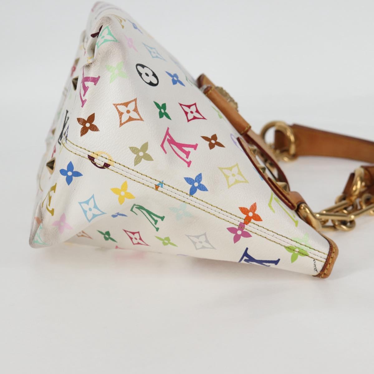 LOUIS VUITTON Monogram Multicolor Annie MM Tote Bag White M40307 LV Auth BD2040