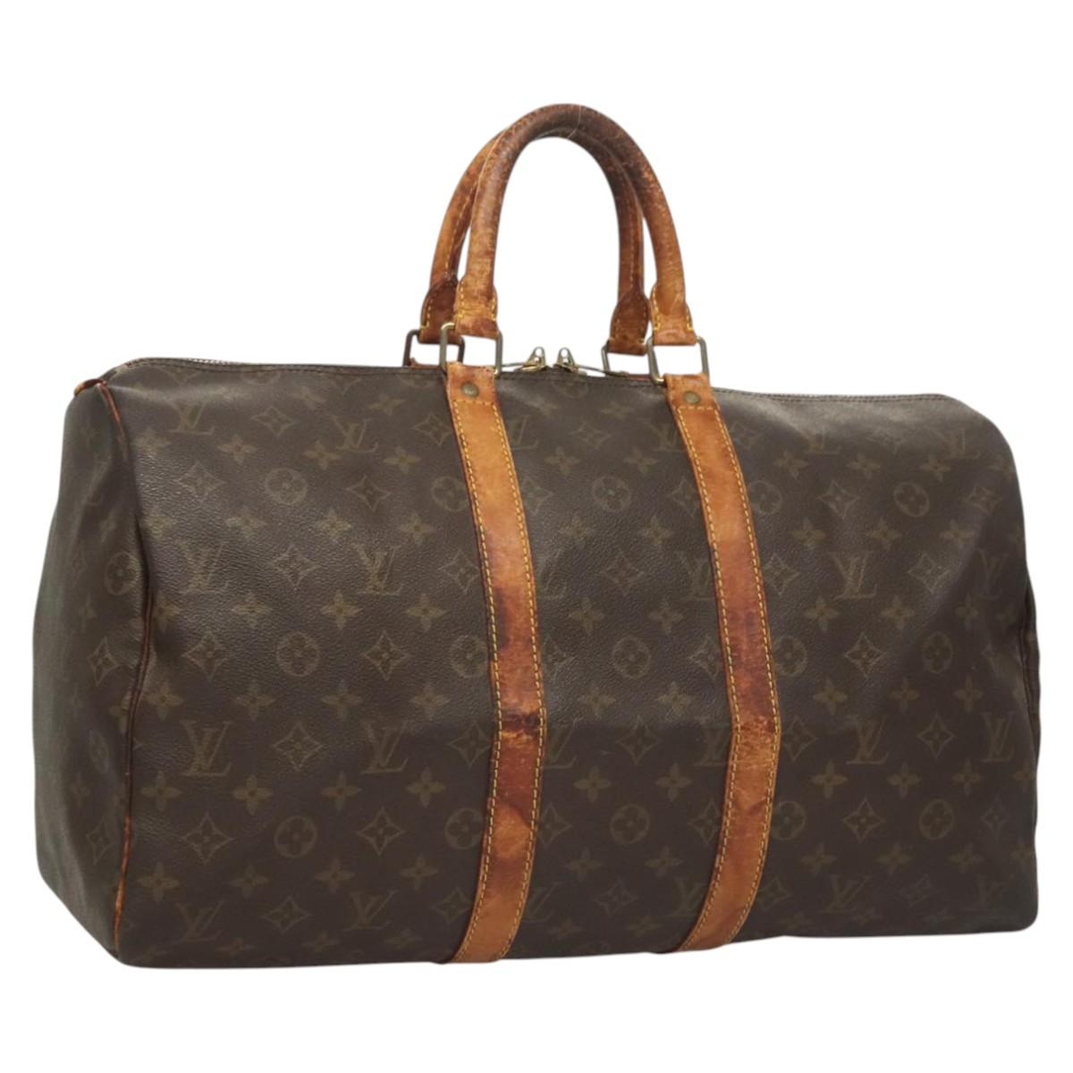 LOUIS VUITTON Monogram Keepall 45 Boston Bag M41428 LV Auth BD2089