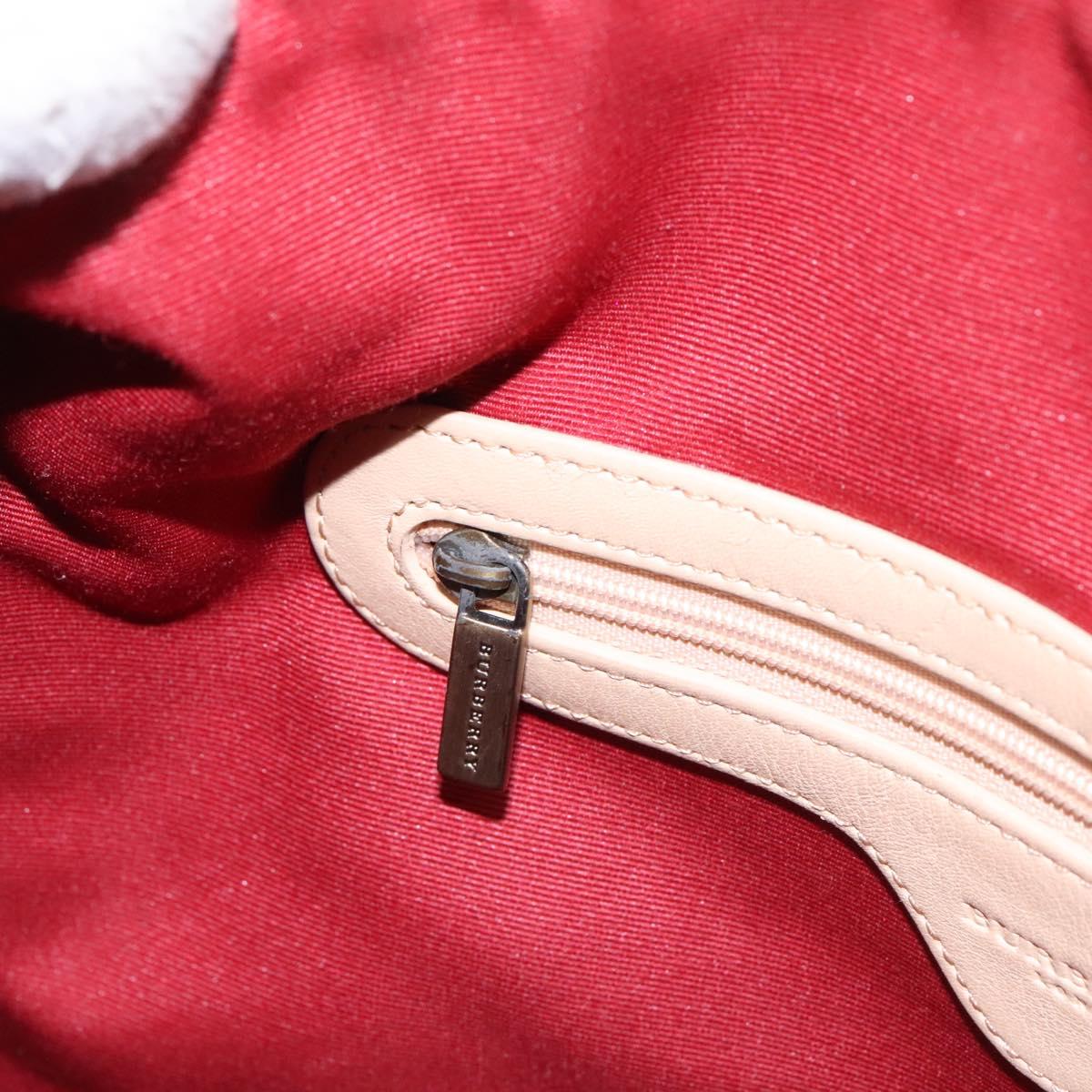 BURBERRY Nova Check Shoulder Bag PVC Beige Auth BD210