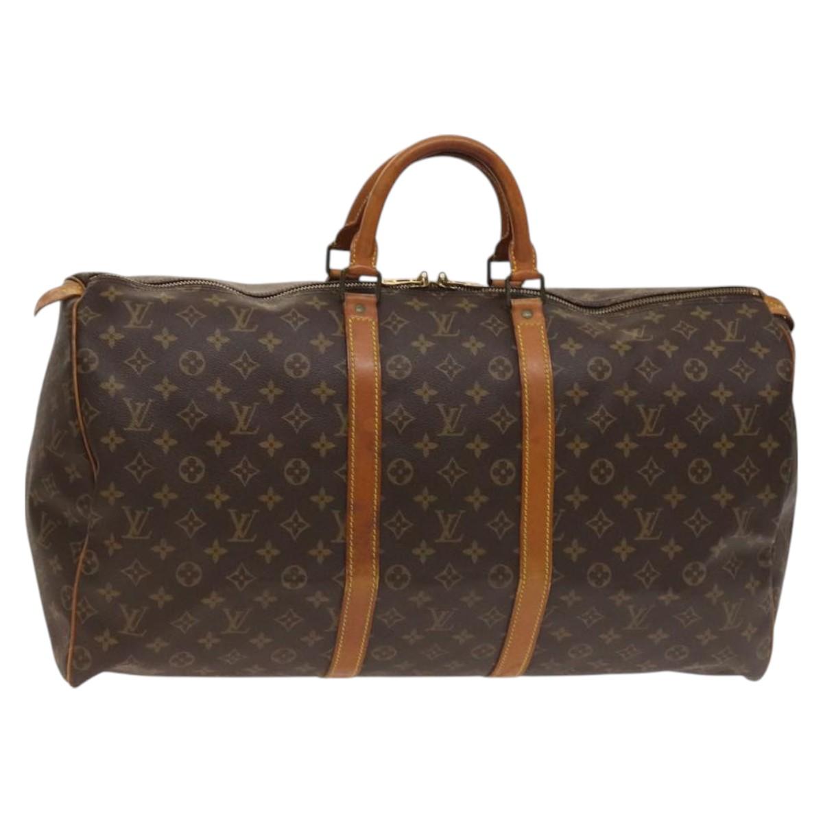 LOUIS VUITTON Monogram Keepall 55 Boston Bag M41424 LV Auth BD2108
