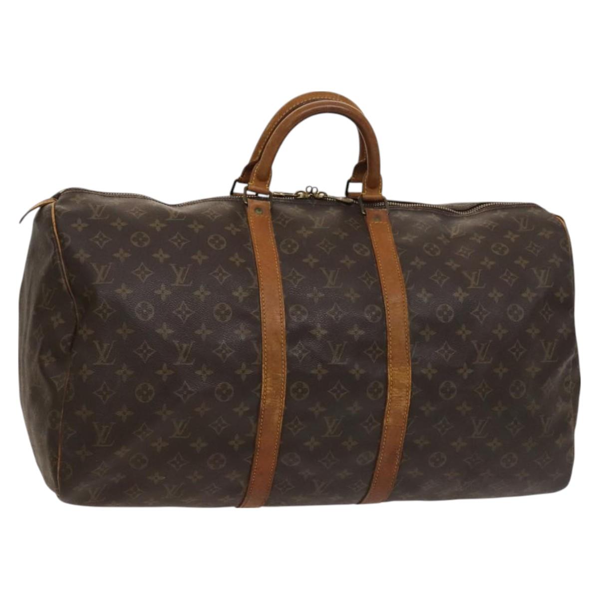 LOUIS VUITTON Monogram Keepall 55 Boston Bag M41424 LV Auth BD2115