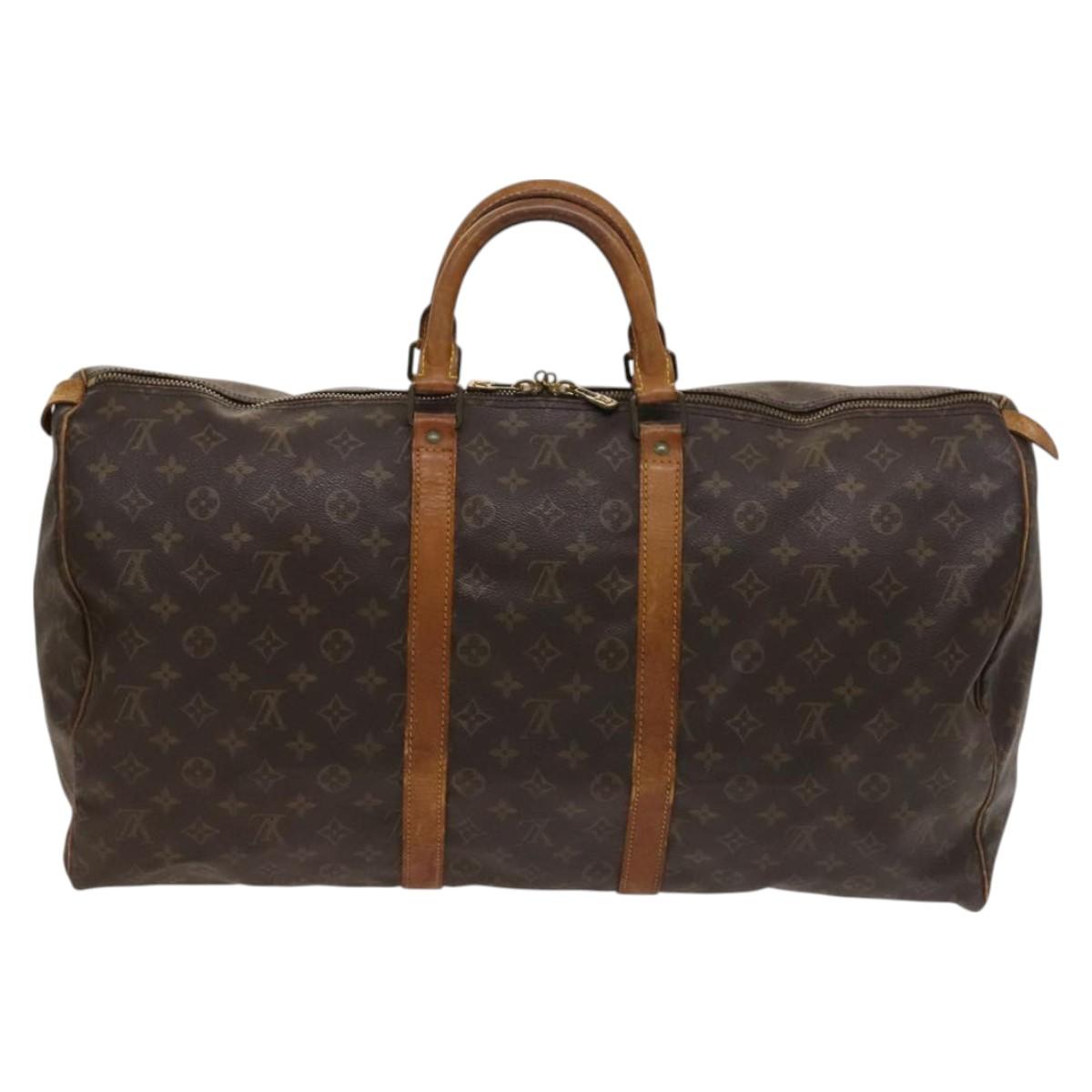 LOUIS VUITTON Monogram Keepall 55 Boston Bag M41424 LV Auth BD2115