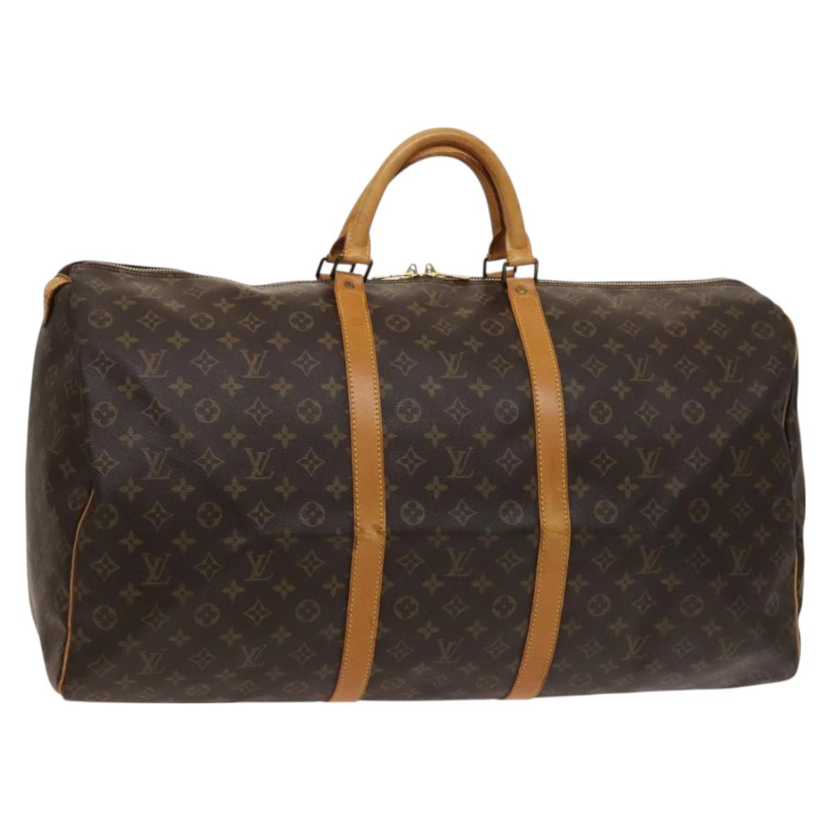 LOUIS VUITTON Monogram Keepall 60 Boston Bag M41422 LV Auth BD2116