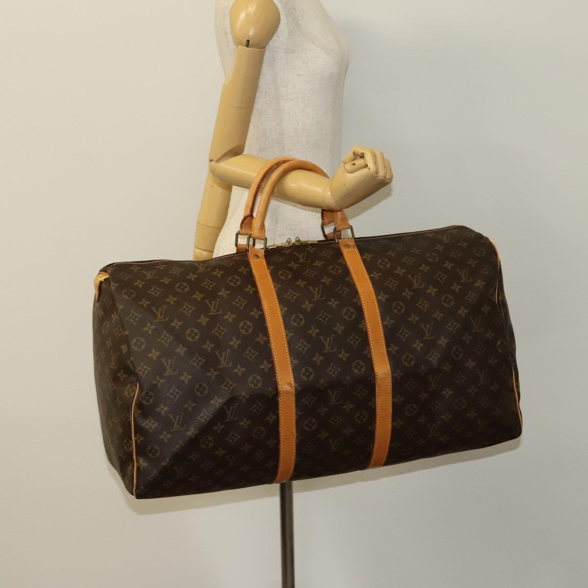LOUIS VUITTON Monogram Keepall 60 Boston Bag M41422 LV Auth BD2116