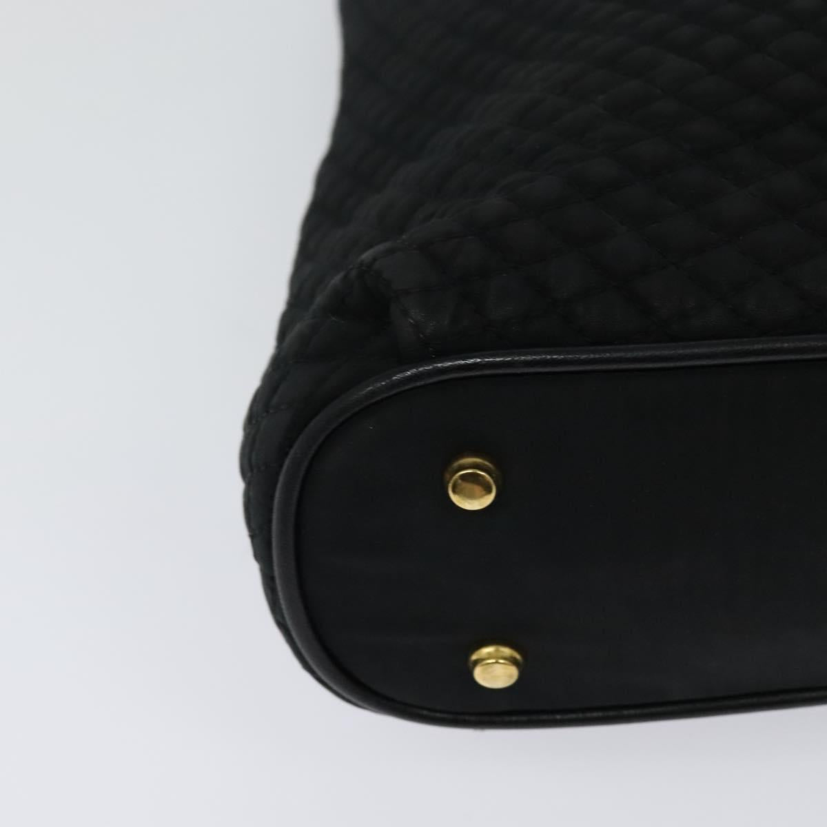 BALLY Chain Shoulder Bag Nylon Black Gold Auth BD2129