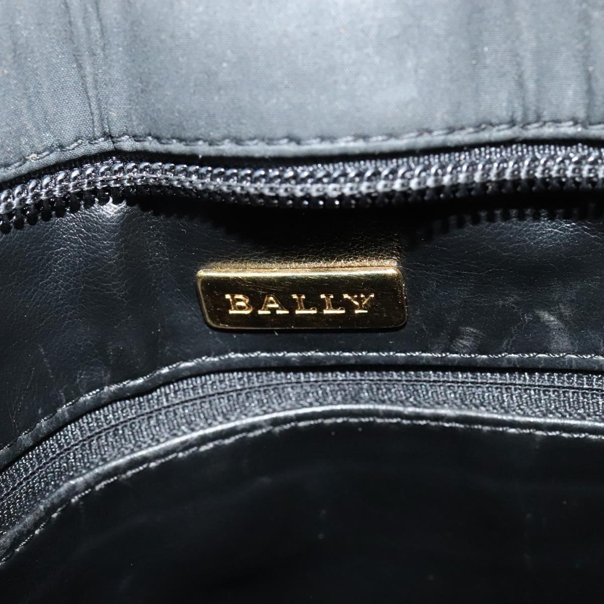 BALLY Chain Shoulder Bag Nylon Black Gold Auth BD2129