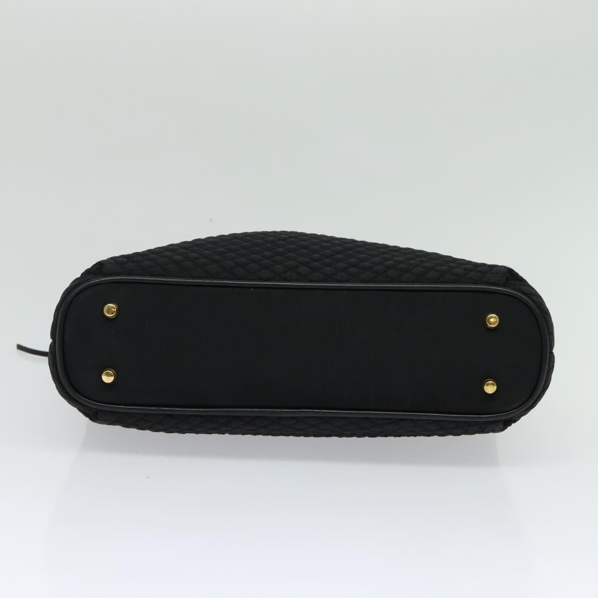 BALLY Chain Shoulder Bag Nylon Black Gold Auth BD2129