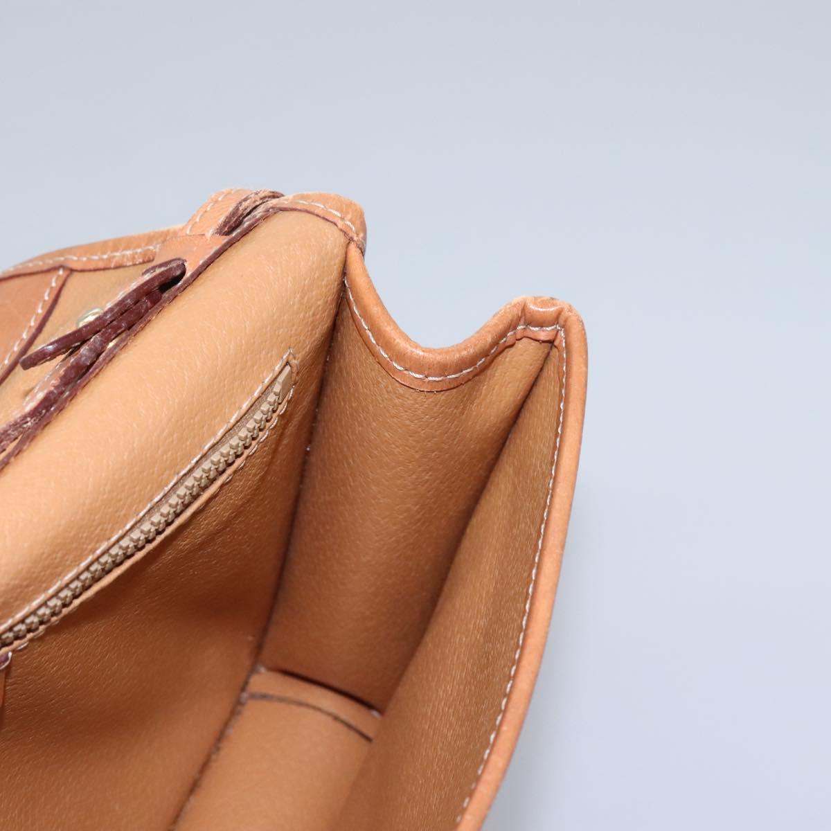 CELINE Macadam Canvas Shoulder Bag PVC Leather Brown Gold Auth BD213