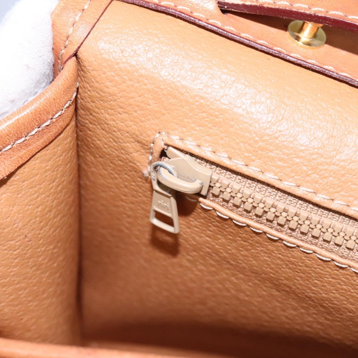 CELINE Macadam Canvas Shoulder Bag PVC Leather Brown Gold Auth BD213