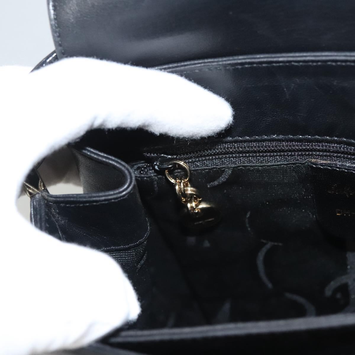 Salvatore Ferragamo Hand Bag Leather Black Gold Auth BD2131