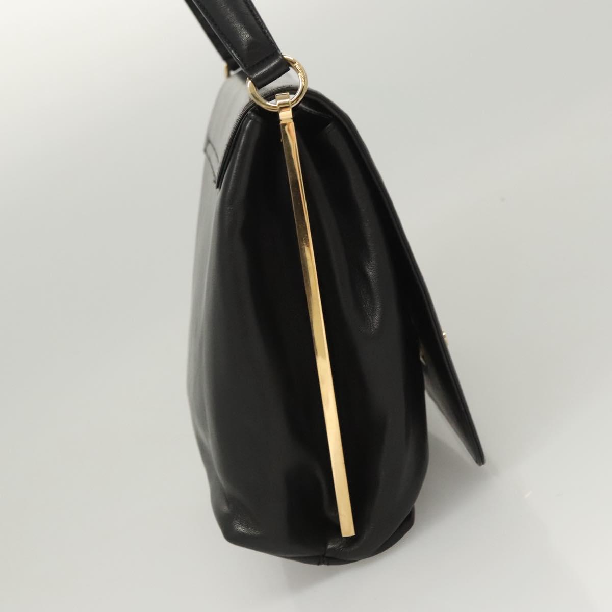 Salvatore Ferragamo Hand Bag Leather Black Gold Auth BD2131