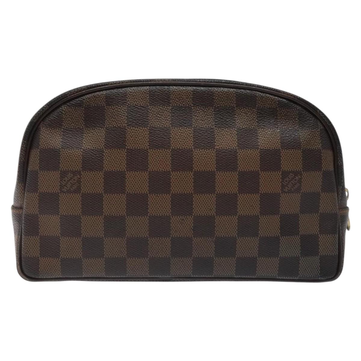 LOUIS VUITTON Damier Ebene Trousse Toilette 25 Clutch Bag N47624 LV Auth BD2155