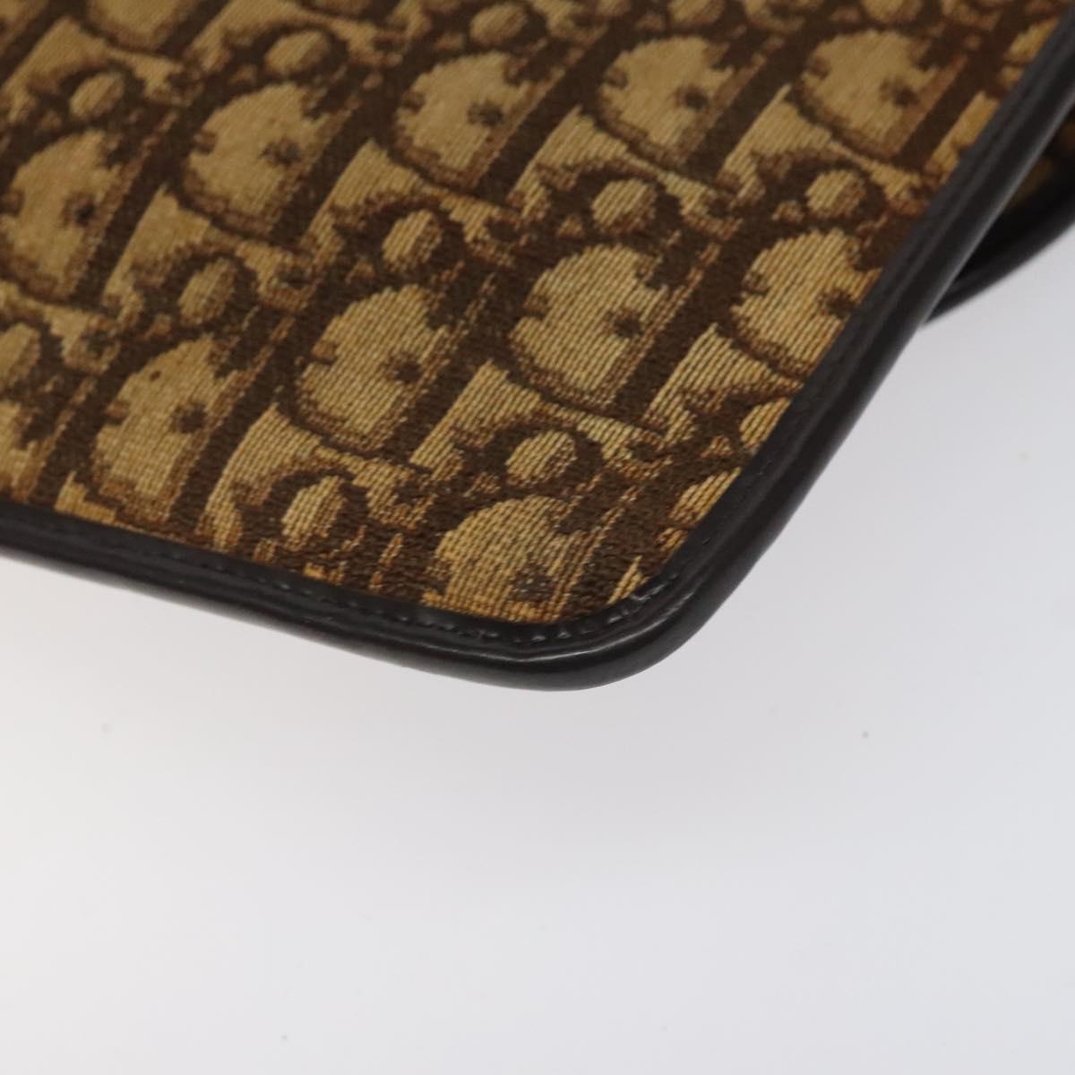 Christian Dior Trotter Canvas Shoulder Bag Brown Auth BD219