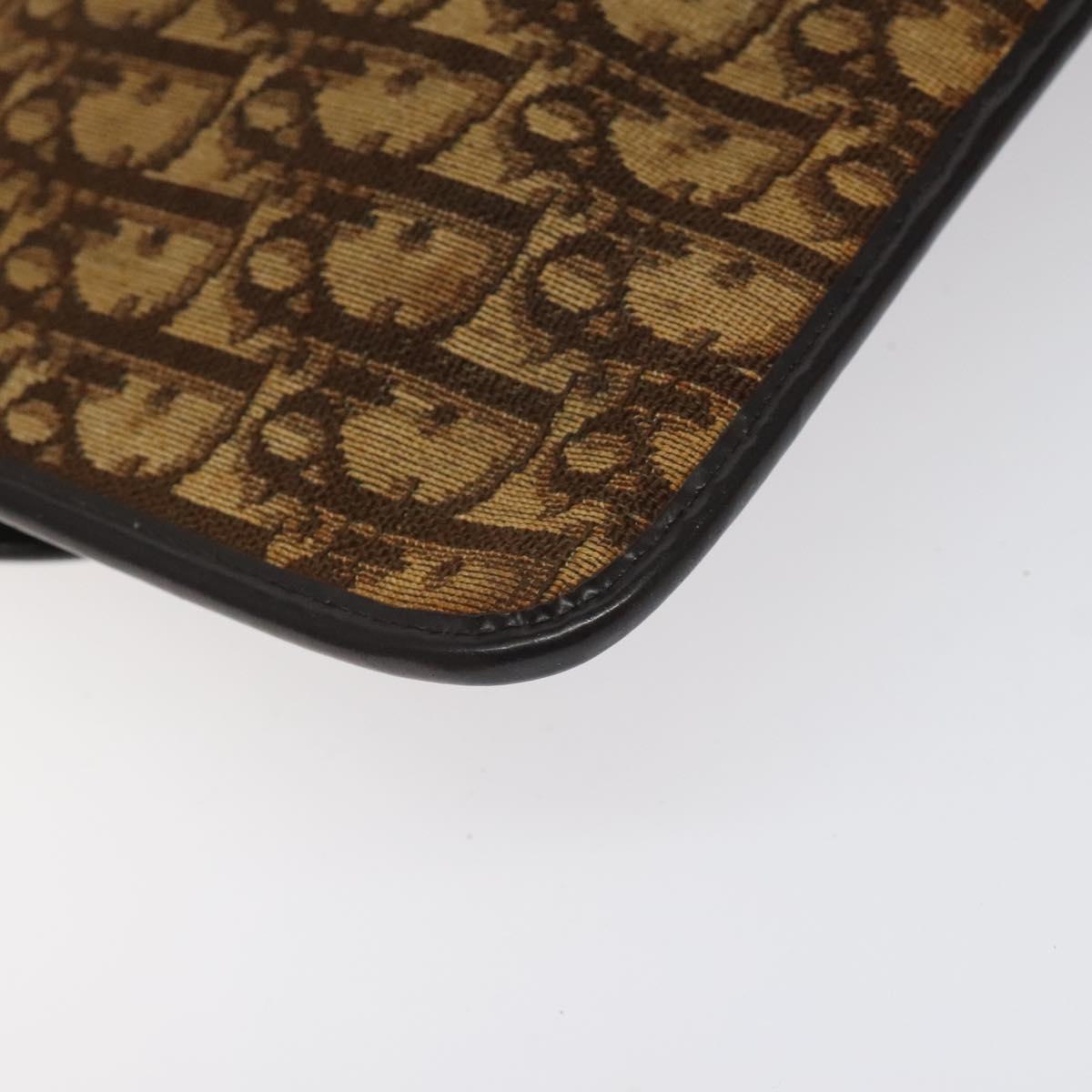 Christian Dior Trotter Canvas Shoulder Bag Brown Auth BD219