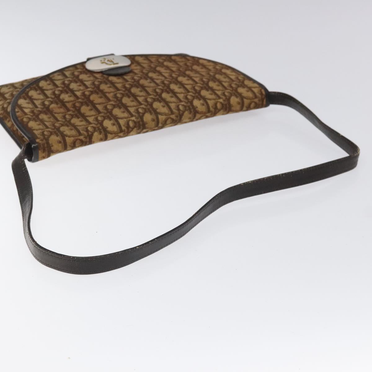 Christian Dior Trotter Canvas Shoulder Bag Brown Auth BD219