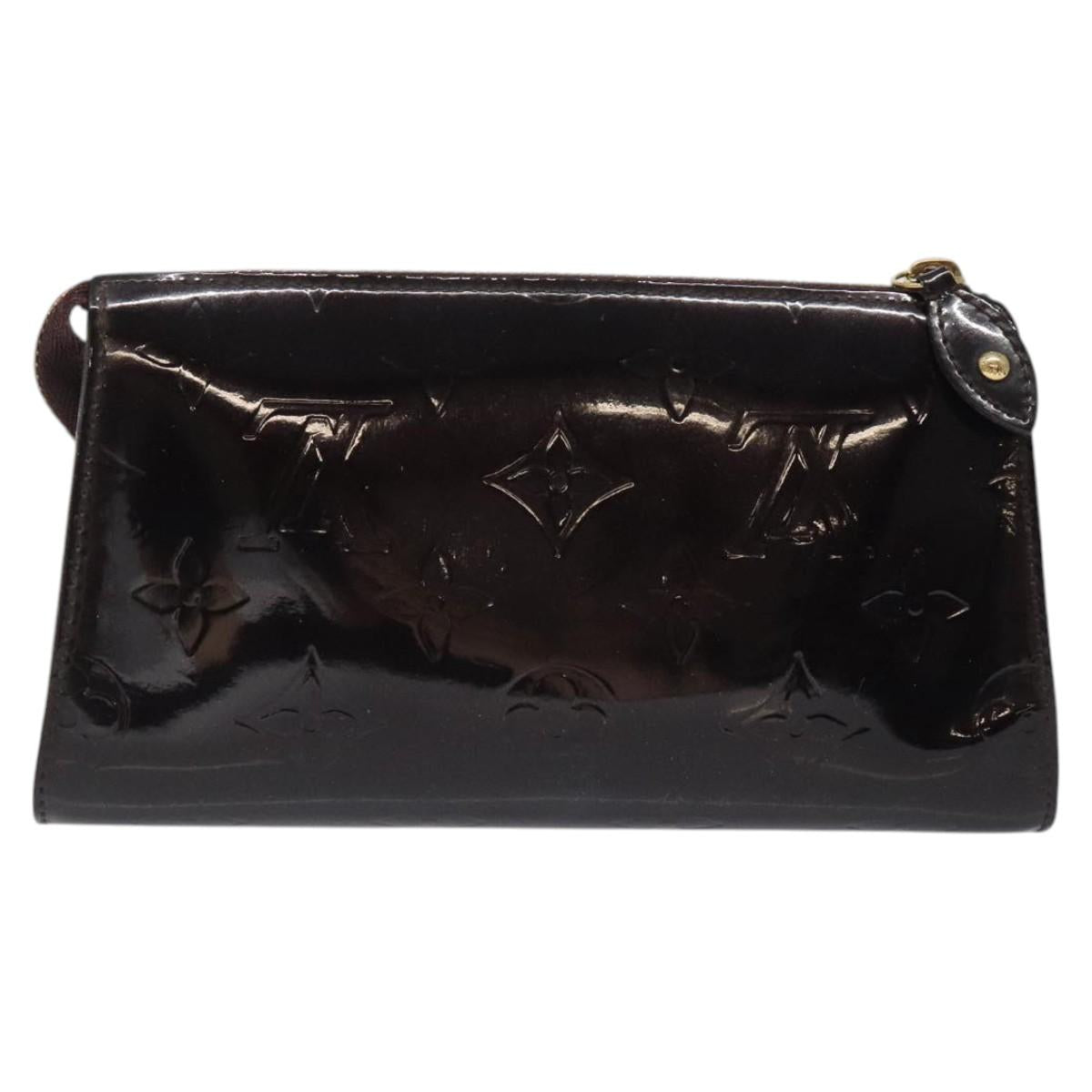 LOUIS VUITTON Monogram Vernis Trousse Cosmetics Amarante M93564 LV Auth BD2193