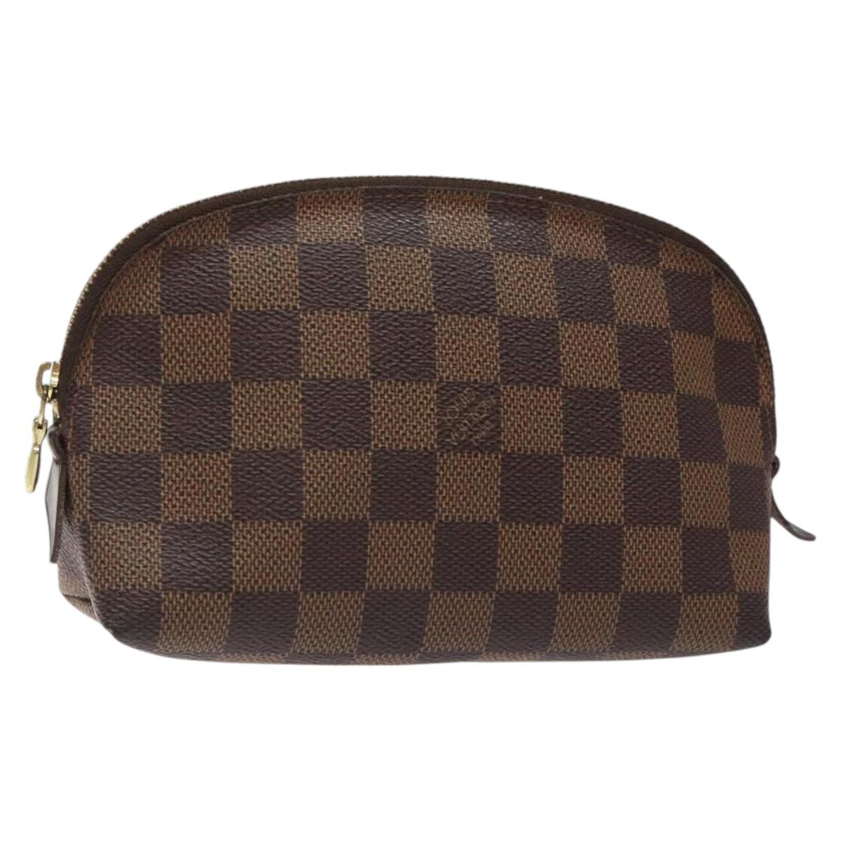 LOUIS VUITTON Damier Ebene Pochette Cosmetic PM Pouch N47516 LV Auth BD2195
