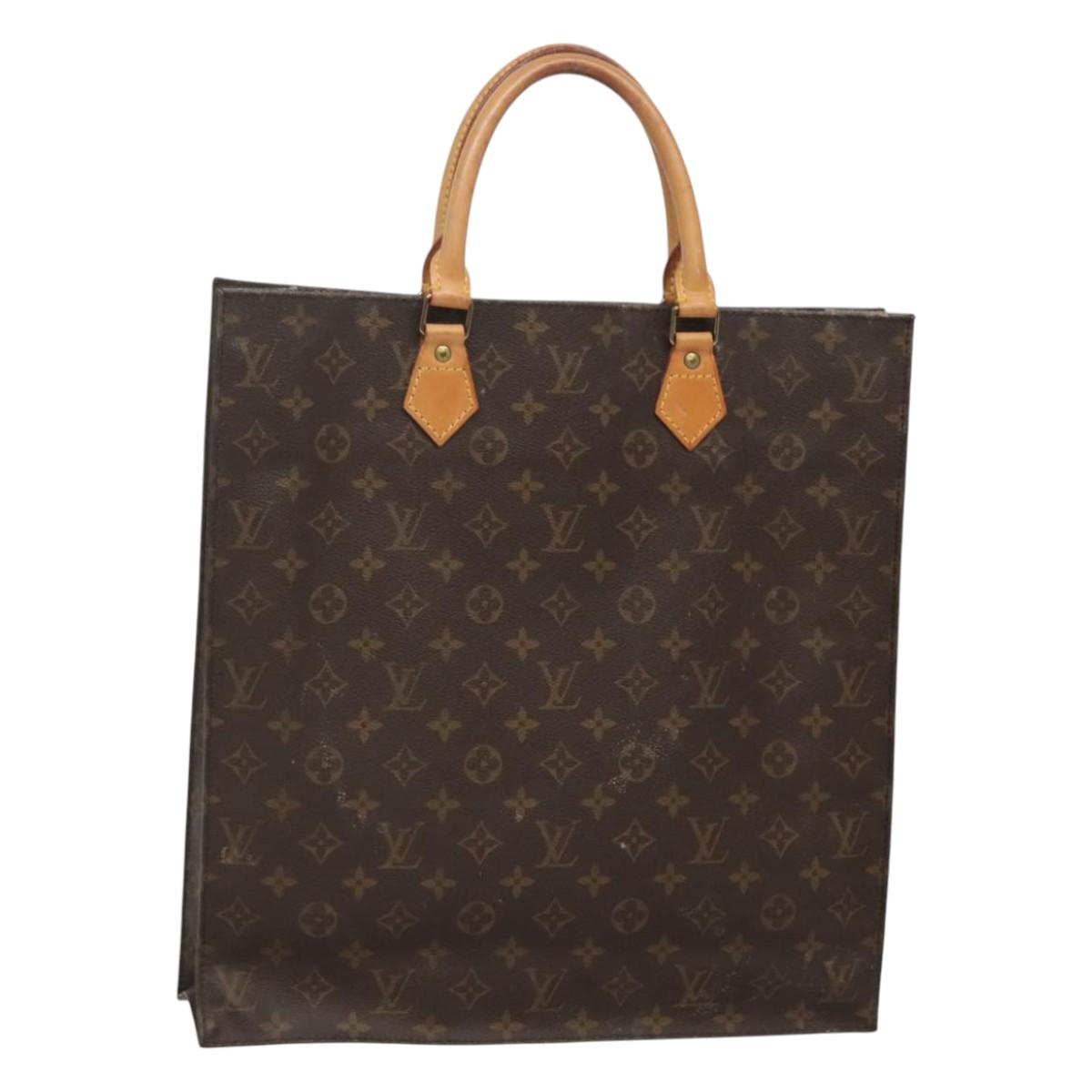 LOUIS VUITTON Monogram Sac Plat Hand Bag M51140 LV Auth BD2205