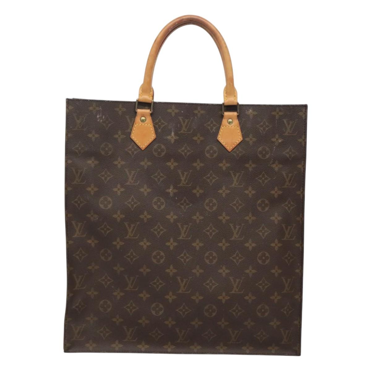 LOUIS VUITTON Monogram Sac Plat Hand Bag M51140 LV Auth BD2205