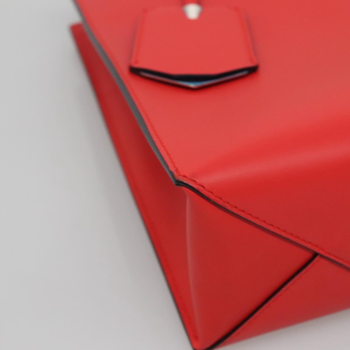 BALENCIAGA Cable Shopper S Hand Bag Leather 2way Red Silver 371177 Auth BD2212