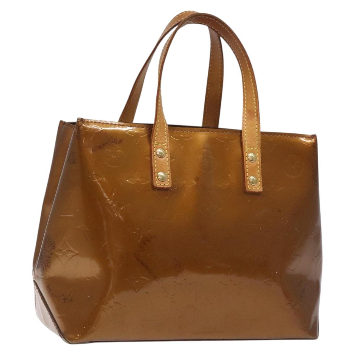 LOUIS VUITTON Monogram Vernis Reade PM Hand Bag Bronze M91146 LV Auth BD2222