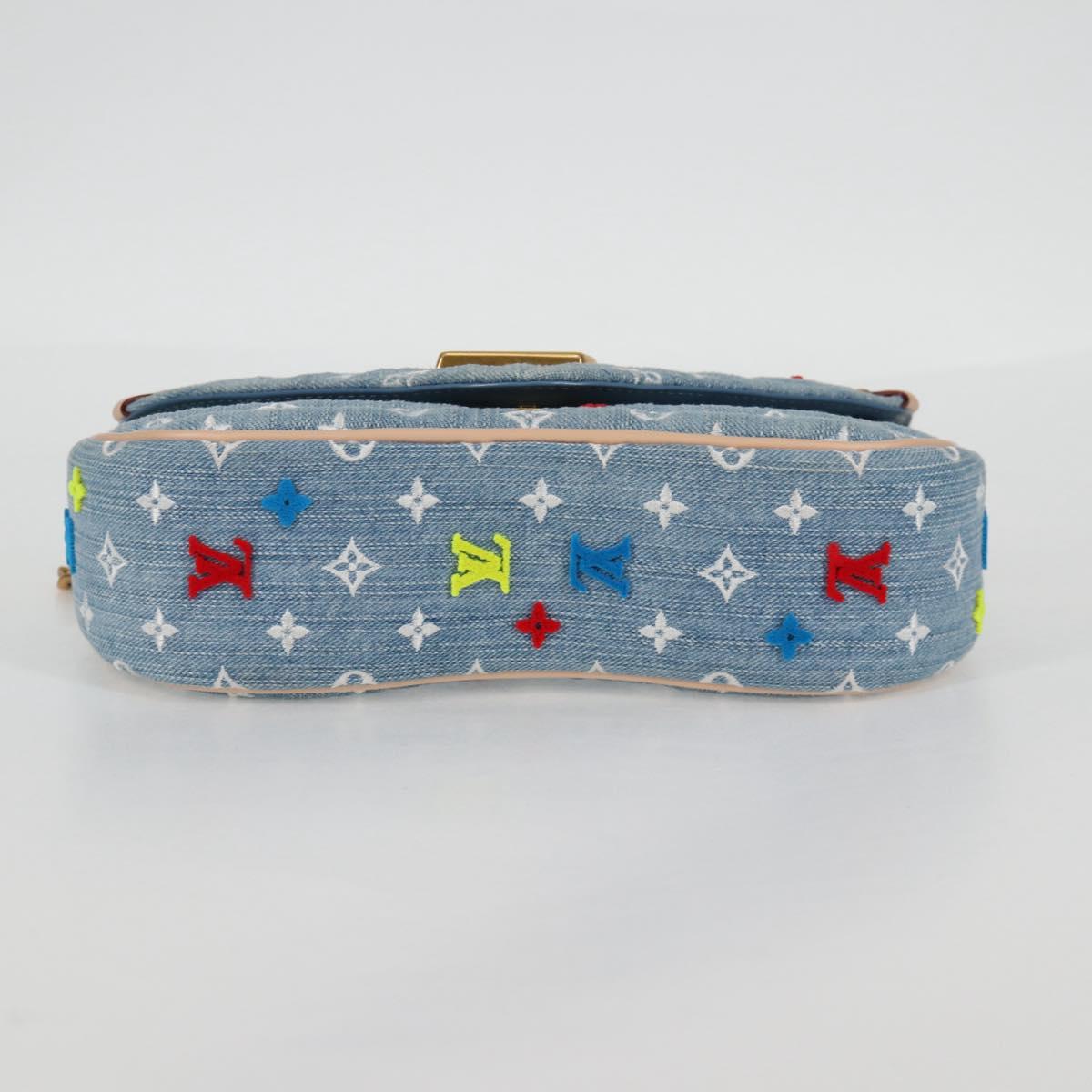 LOUIS VUITTON New Wave Chain Bag MM Hand Bag Light Blue M53692 LV Auth BD2243SM