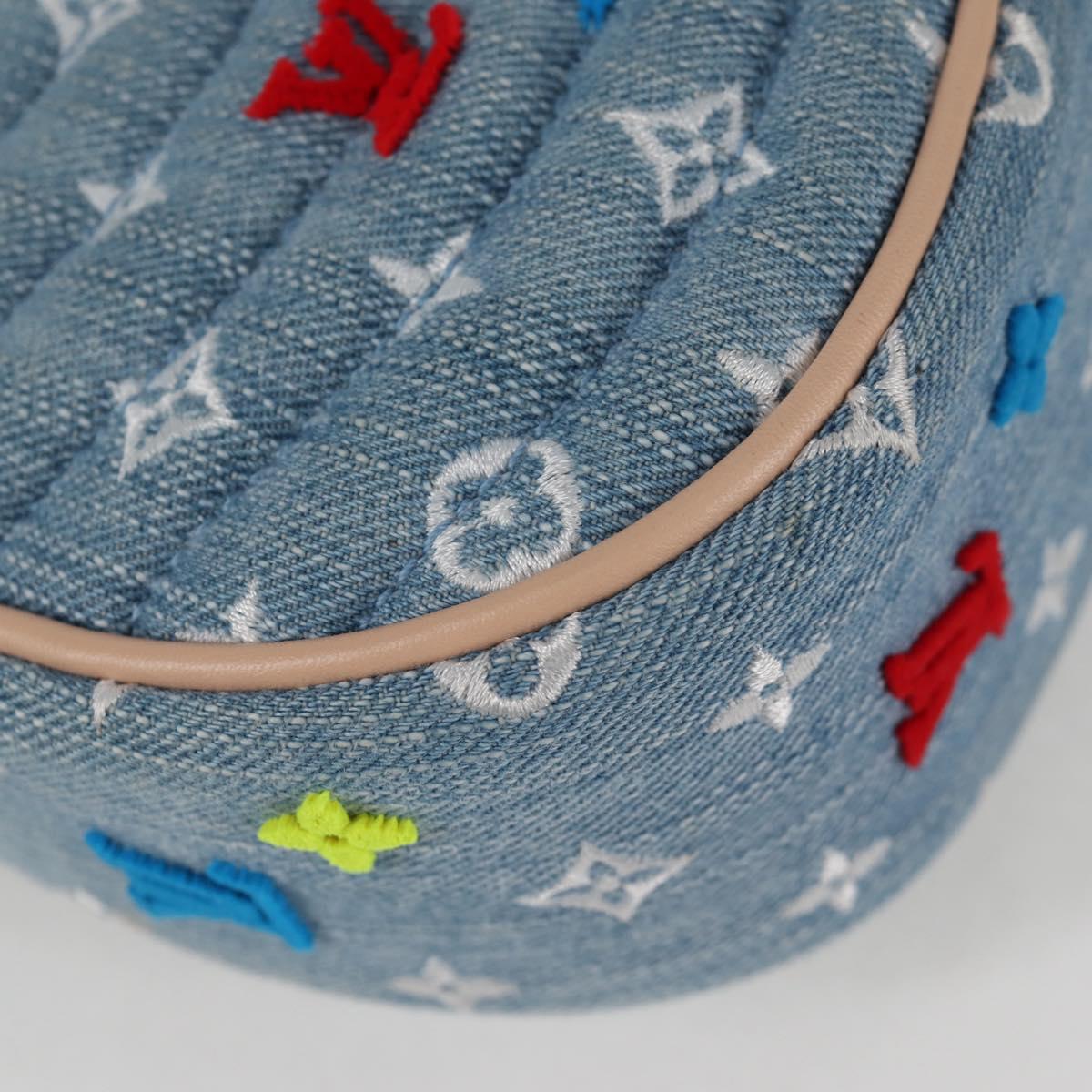 LOUIS VUITTON New Wave Chain Bag MM Hand Bag Light Blue M53692 LV Auth BD2243SM