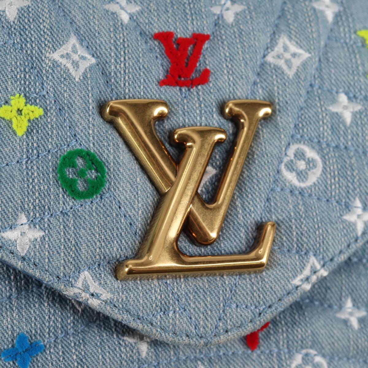 LOUIS VUITTON New Wave Chain Bag MM Hand Bag Light Blue M53692 LV Auth BD2243SM