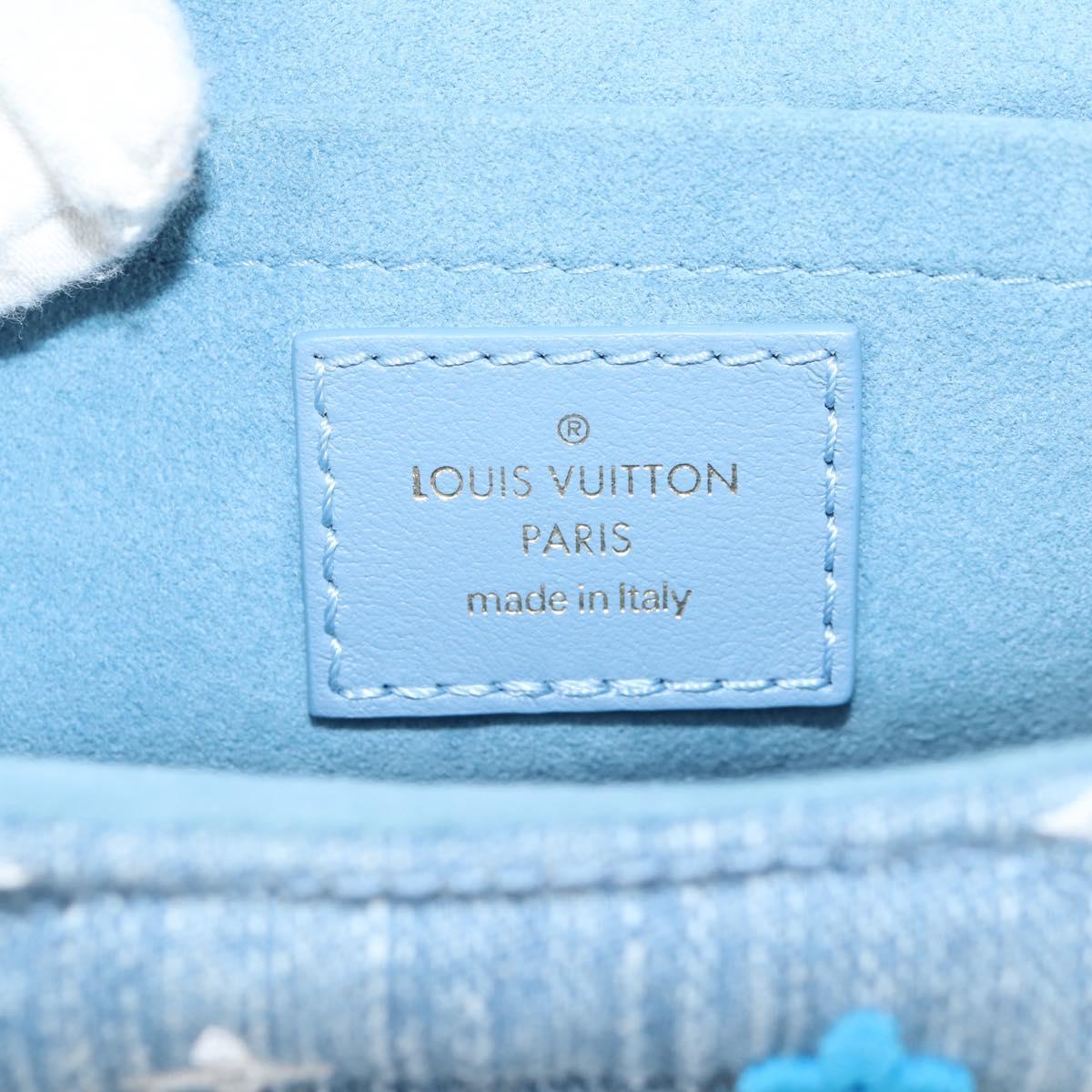 LOUIS VUITTON New Wave Chain Bag MM Hand Bag Light Blue M53692 LV Auth BD2243SM