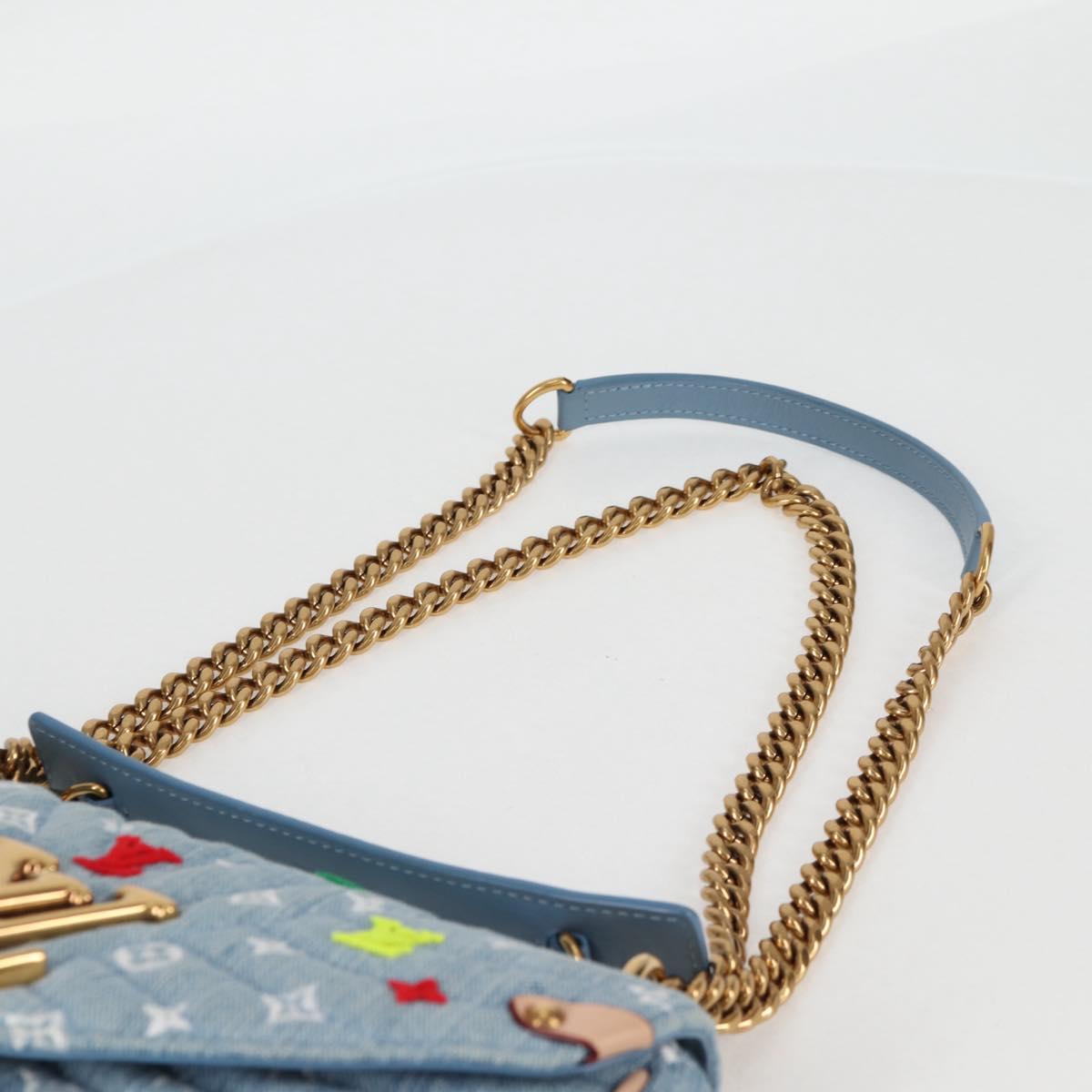 LOUIS VUITTON New Wave Chain Bag MM Hand Bag Light Blue M53692 LV Auth BD2243SM