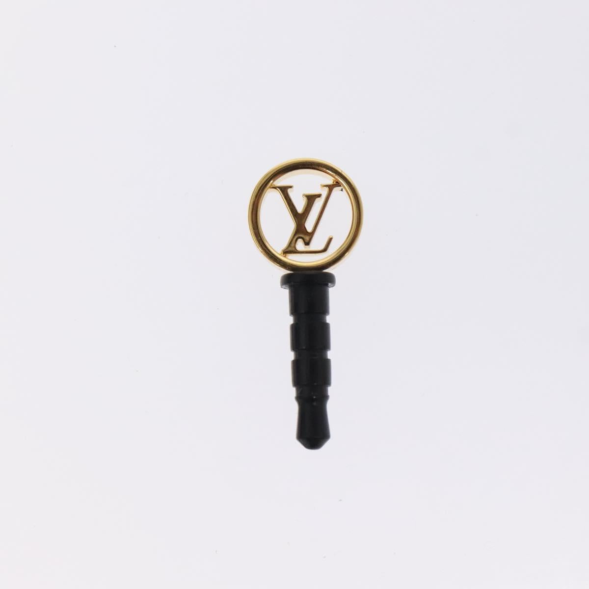 LOUIS VUITTON Earphone jack metal Gold M61014 LV Auth BD2256
