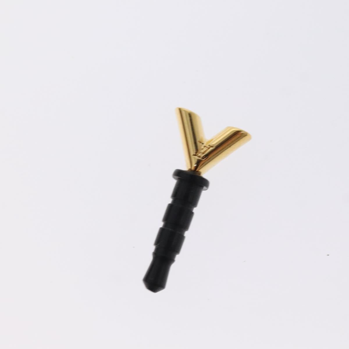 LOUIS VUITTON Earphone jack metal Gold M61014 LV Auth BD2256