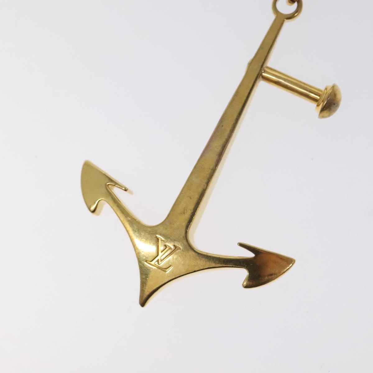 LOUIS VUITTON Porte Cles Marina Key Holder Charm Gold Tone M66141 LV Auth BD2263