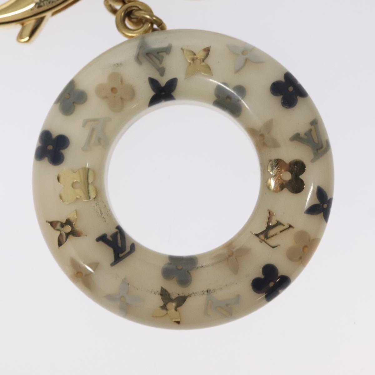 LOUIS VUITTON Porte Cles Marina Key Holder Charm Gold Tone M66141 LV Auth BD2263