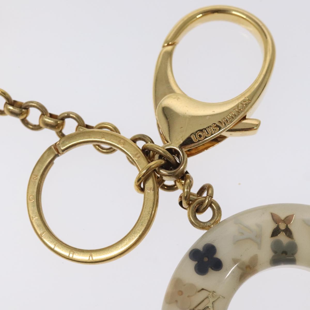 LOUIS VUITTON Porte Cles Marina Key Holder Charm Gold Tone M66141 LV Auth BD2263