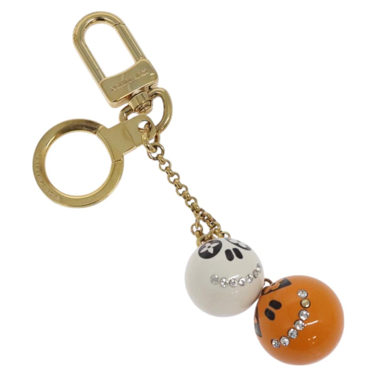 LOUIS VUITTON Porte Cles Jack & Lucy Key Holder White Orange M65377 Auth BD2266
