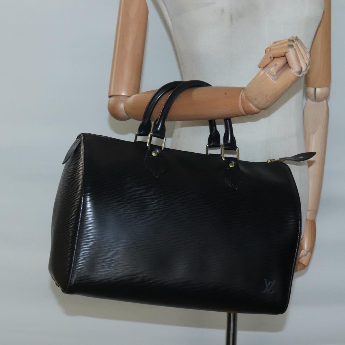 LOUIS VUITTON Epi Speedy 30 Hand Bag Noir Black M43002 LV Auth BD2292