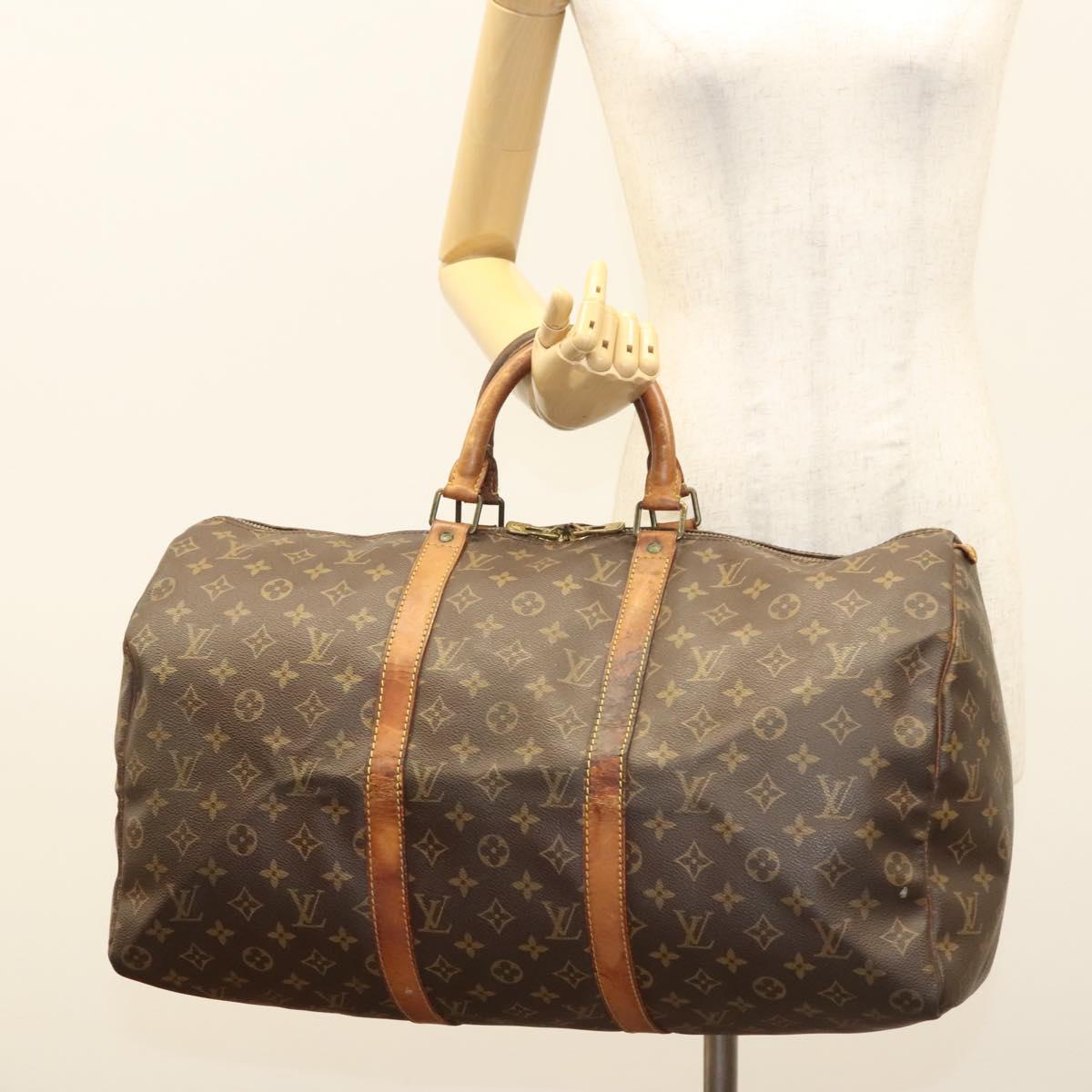 LOUIS VUITTON Monogram Keepall 50 Boston Bag M41426 LV Auth BD2302