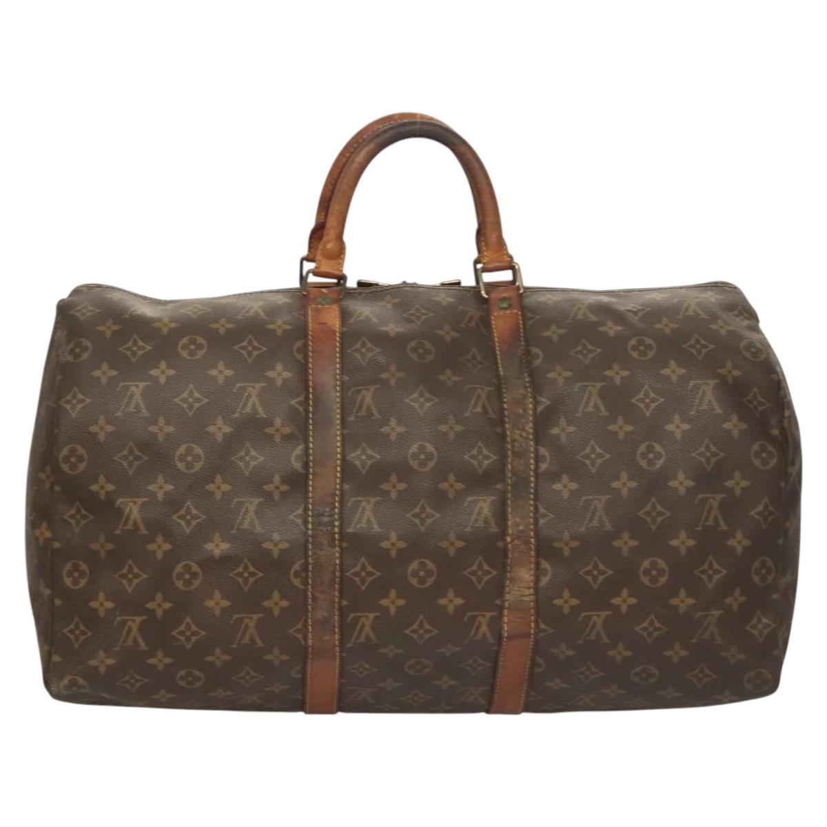 LOUIS VUITTON Monogram Keepall 50 Boston Bag M41426 LV Auth BD2302