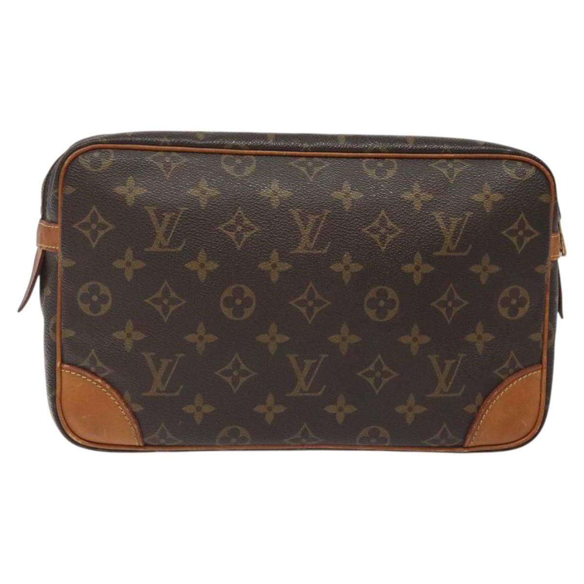 LOUIS VUITTON Monogram Compiegne 28 Clutch Bag M51845 LV Auth BD2305