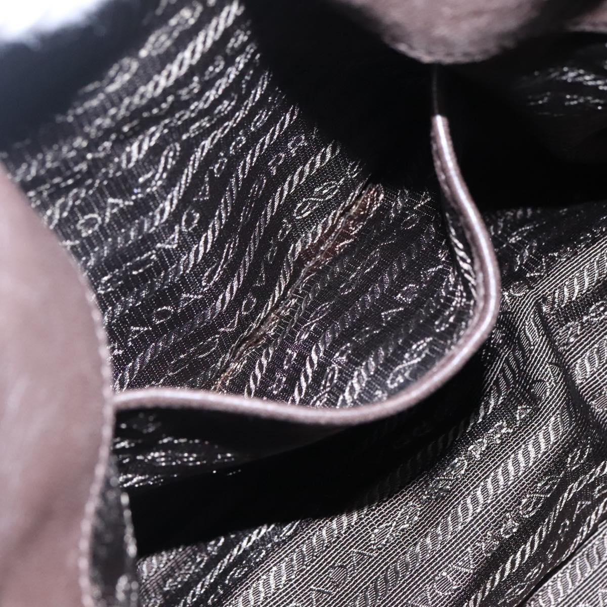 PRADA Hand Bag Nylon 2way Khaki Gold Auth BD242