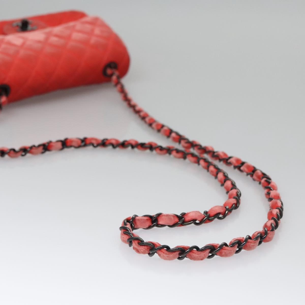 CHANEL Matelasse Chain Shoulder Bag Velor Pink CC Auth BD244V