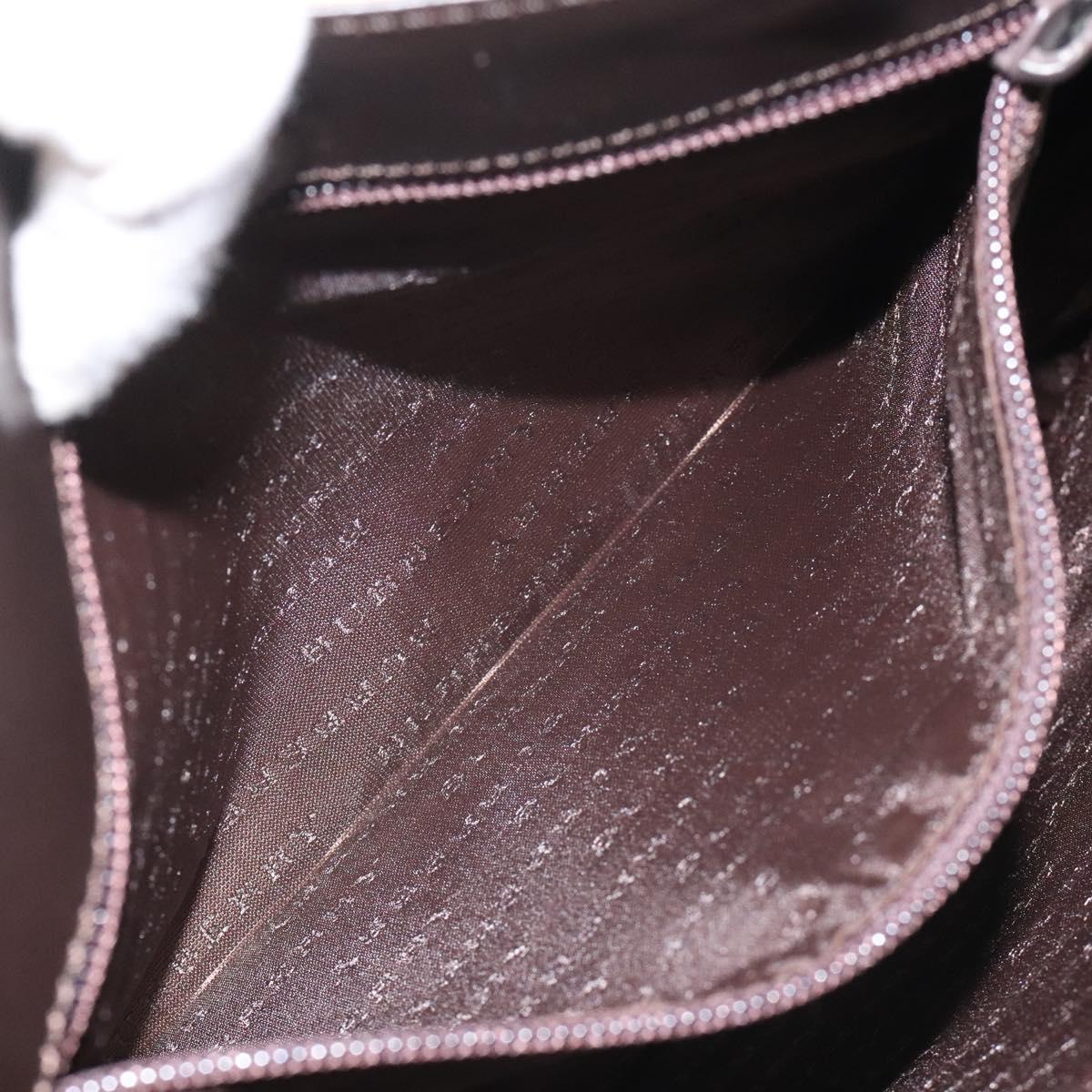 BURBERRY Nova Check Hand Bag PVC Leather Beige Dark Brown Auth BD252