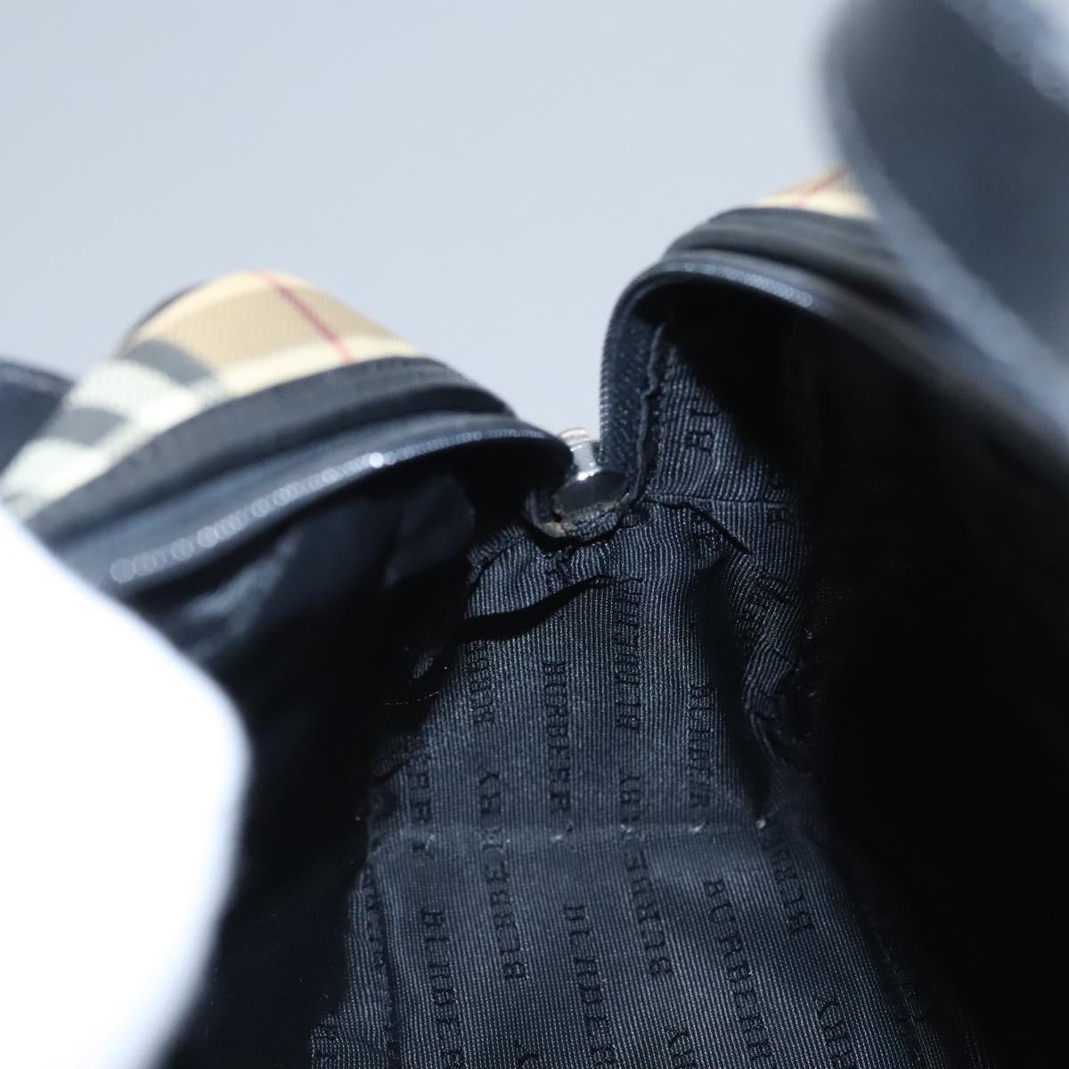 BURBERRY Nova Check Hand Bag PVC Beige Auth BD255