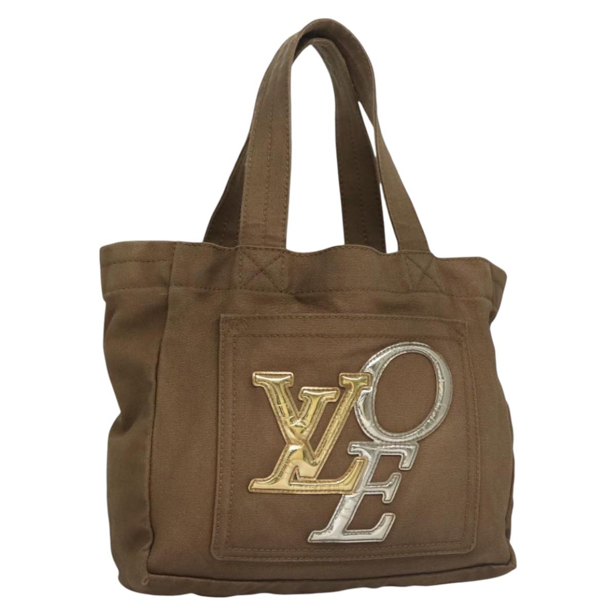 LOUIS VUITTON Thats Love PM Hand Bag Canvas Khaki Silver Gold M95468 Auth BD267