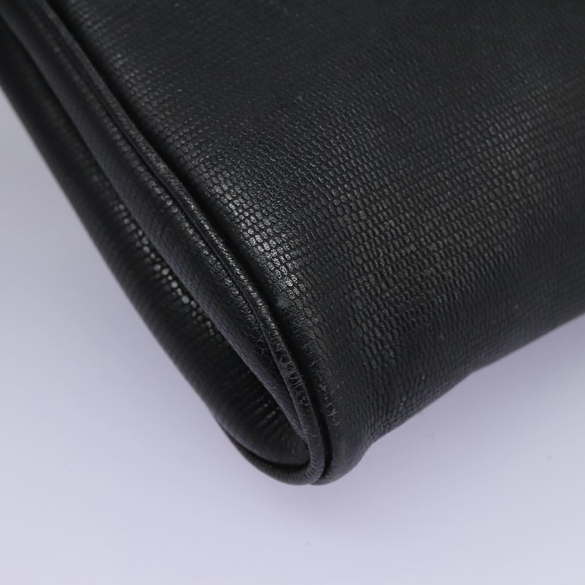 CELINE Shoulder Bag Leather Black Gold Auth BD268