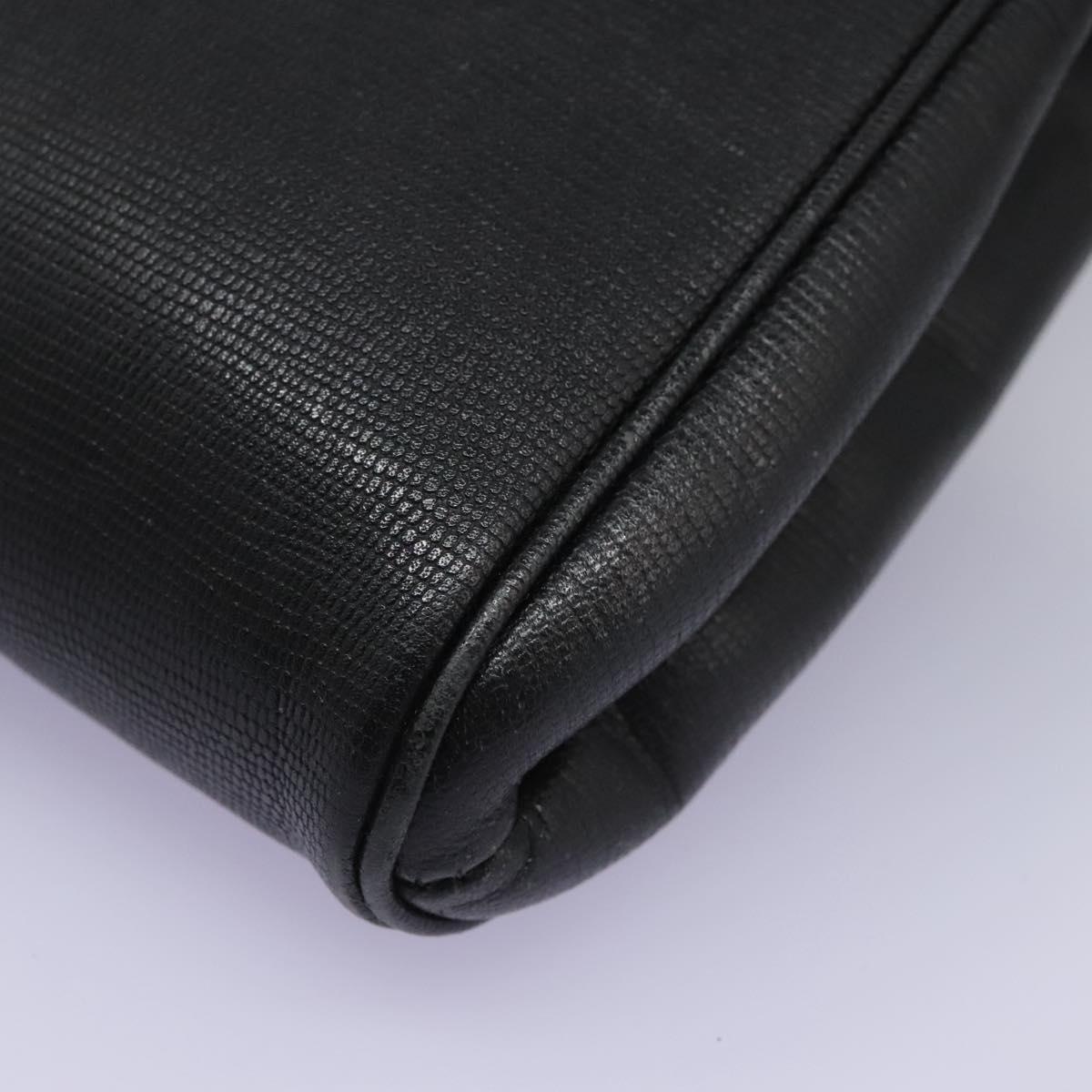 CELINE Shoulder Bag Leather Black Gold Auth BD268