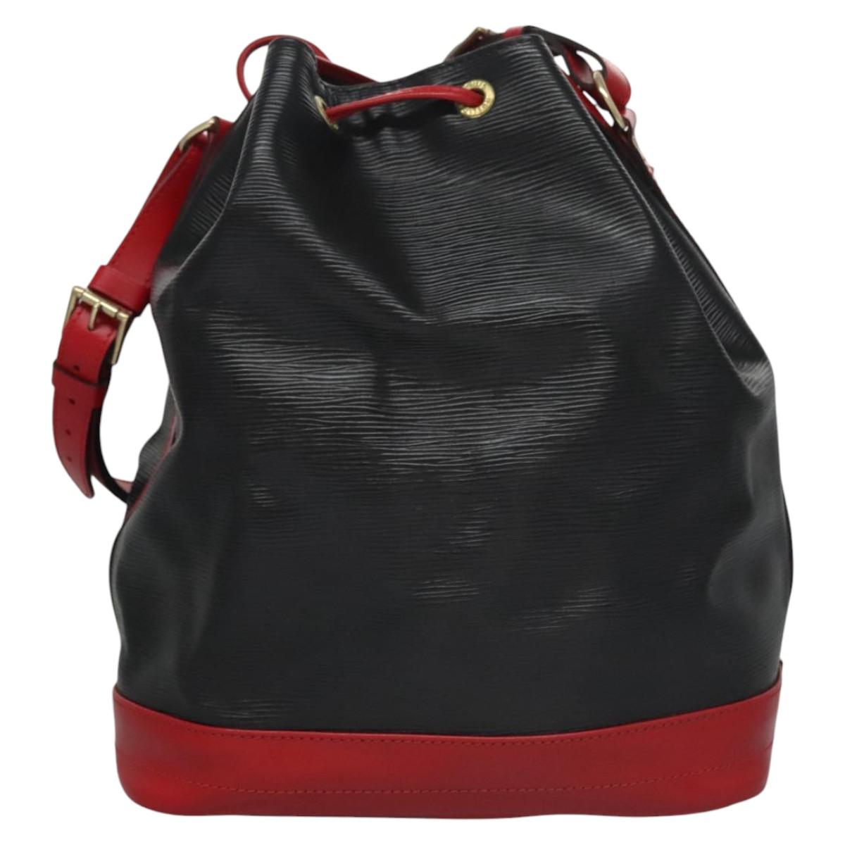 LOUIS VUITTON Epi Noe Shoulder Bag Bicolor Black Red M44017 LV Auth BD310