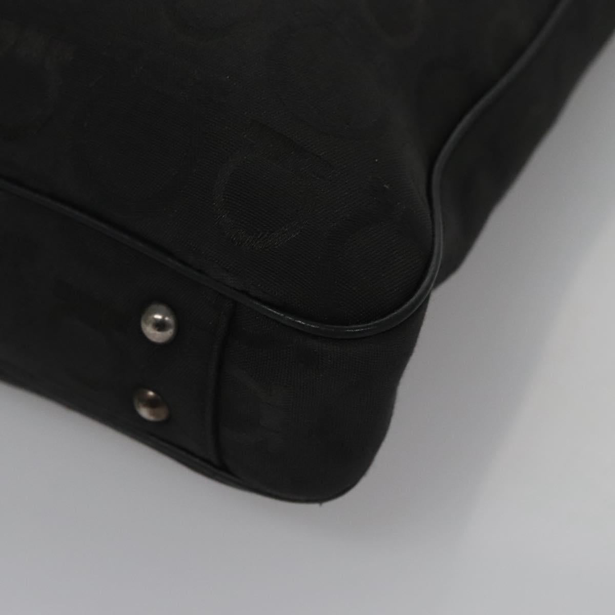 Salvatore Ferragamo Gancini Tote Bag Canvas Black Auth BD344